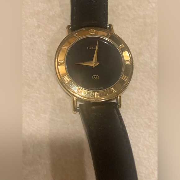 Gucci 3000L Vintage Women's 25mm Gold Dial 18KGP Swiss Quartz Watch Need Battery - Picture 4 of 16